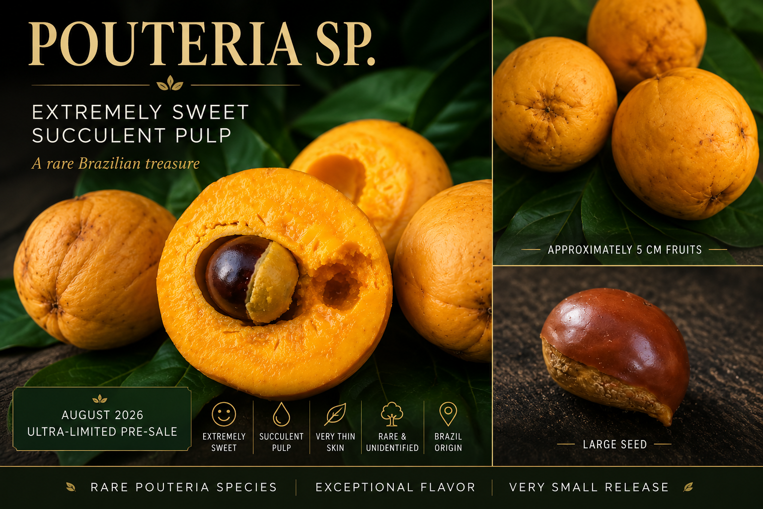 Rare Brazilian Pouteria sp. – Extremely Sweet Succulent Pulp (August Pre-Sale)