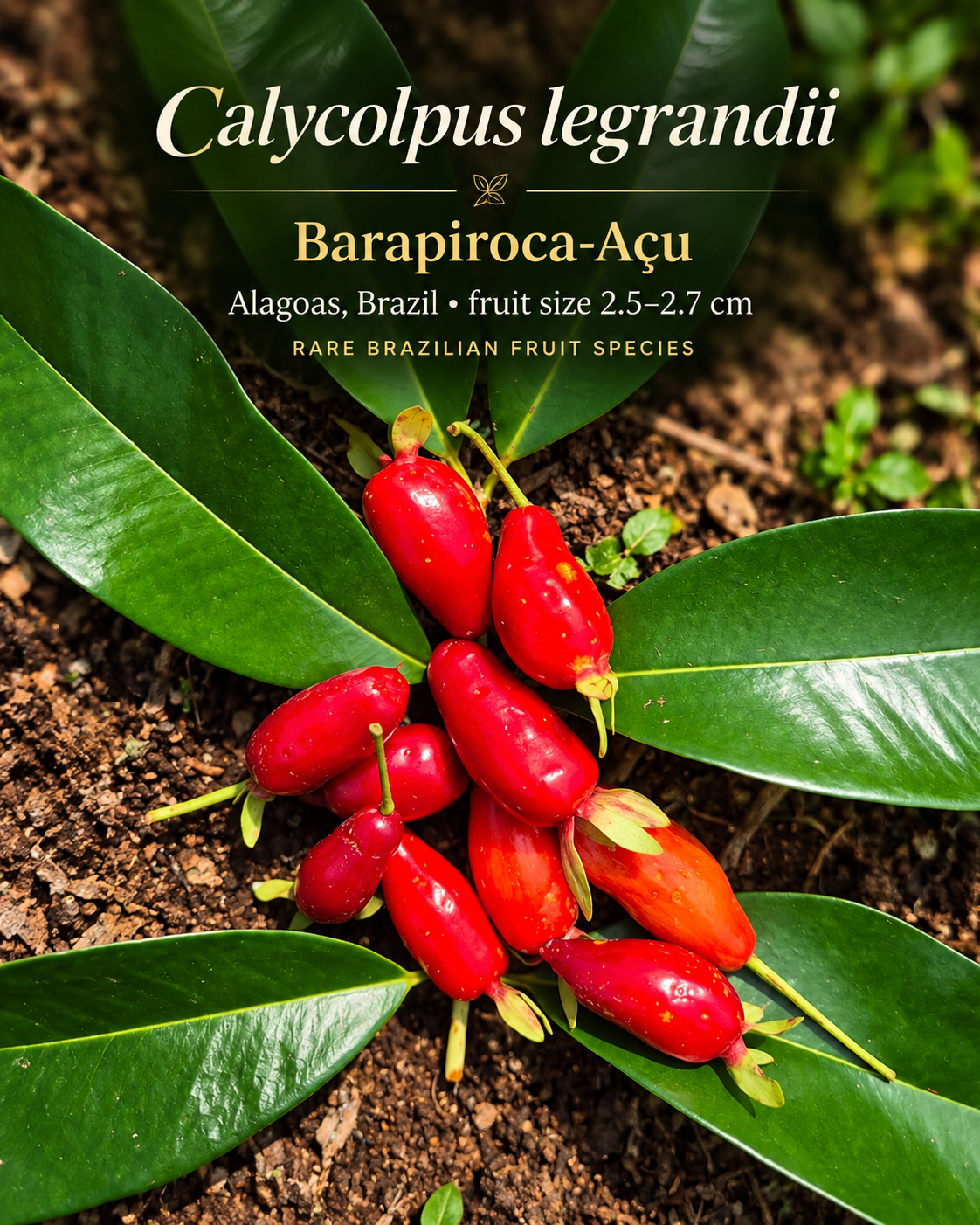 Calycolpus legrandii Barapiroca-Açu — ripe red fruits